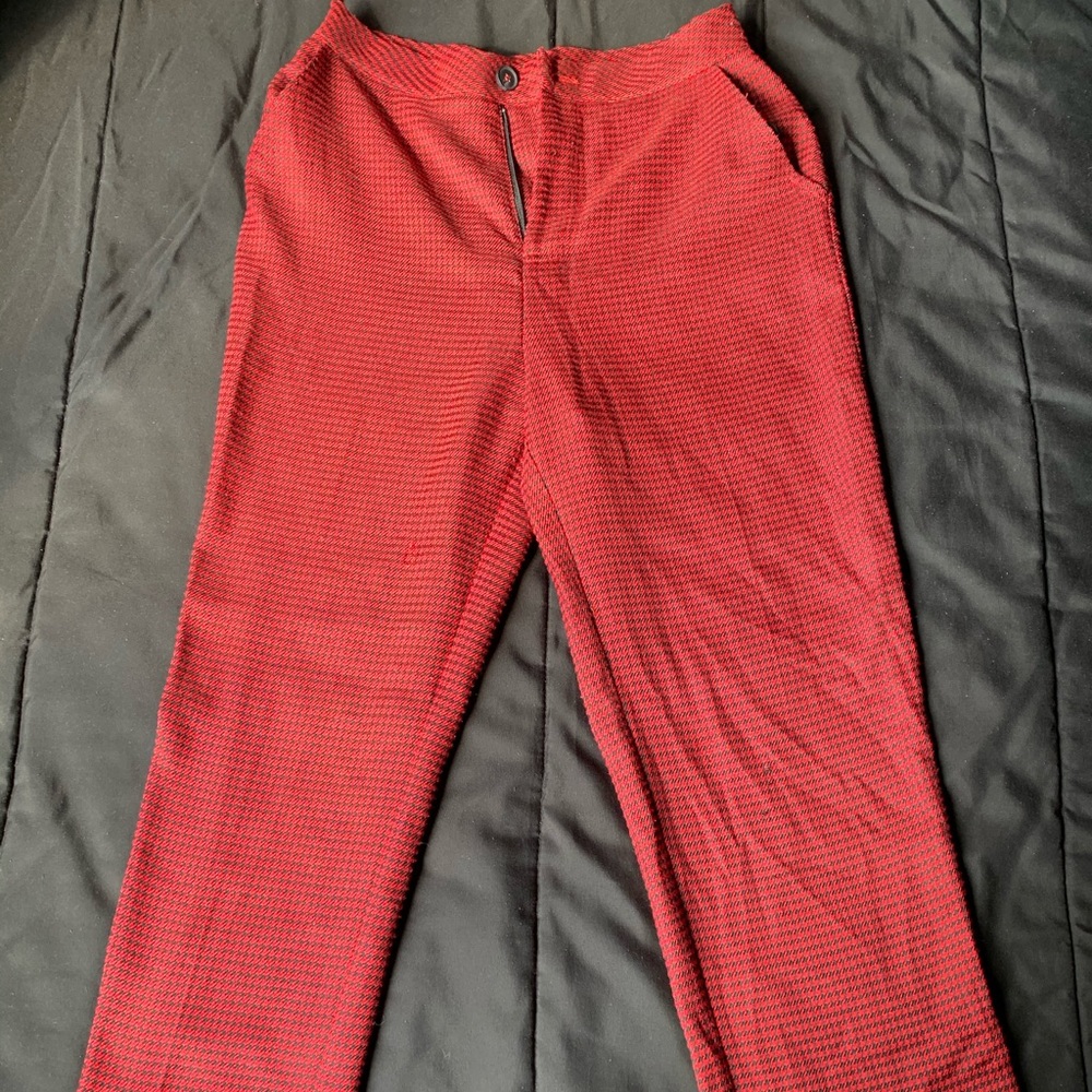 Houndstooth printed dress pants